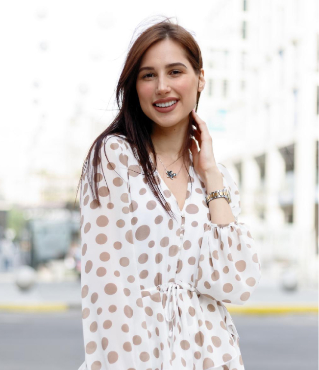 dot skirt white